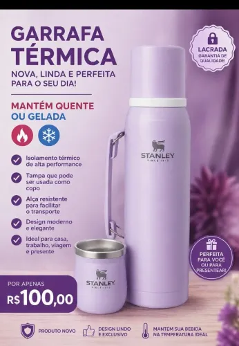 Garrafa térmica quente e frio nova