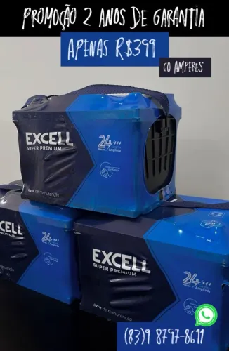 Bateria Excell 60 ah- 24 meses de garantia - frete gratis - instalação gratuita