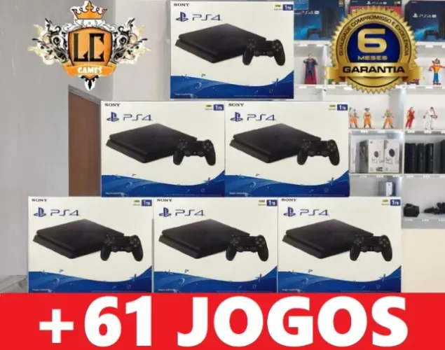 PLAYSTATION 4 SLIM 1TB COM: 71 JOGOS TOP e GARANTIA O6 MESES ( LOJA FISICA )