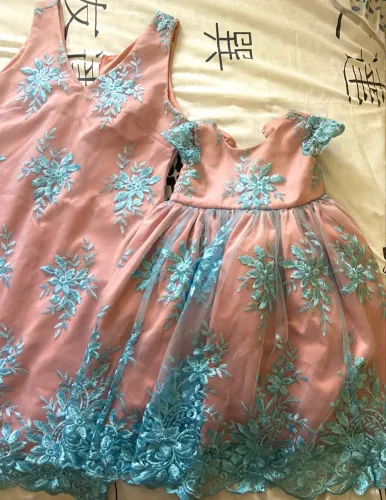 Vestido fundo do mar mãe e filha