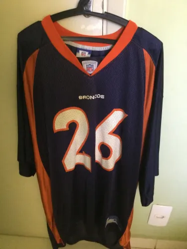 Jersey importada nfl reebok broncos, jogador, Bell, número, 26.
