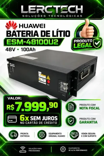 BATERIA DE LÍTIO HUAWEI ESM-48100U2 48V 100Ah 4.8kWh - ORIGINAL