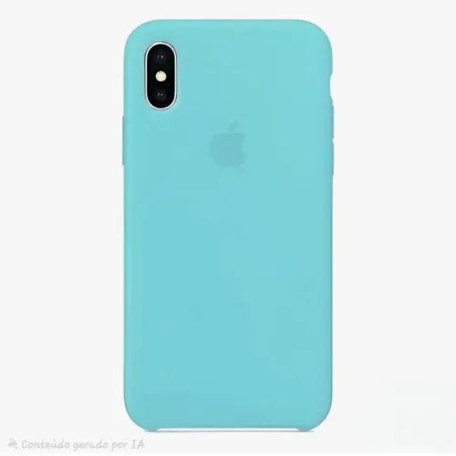Capinha iphone X na cor ciano 