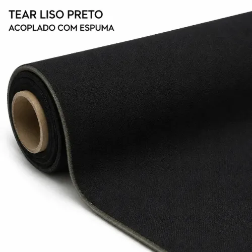Tecido Automotivo Tear Liso Preto com Espuma