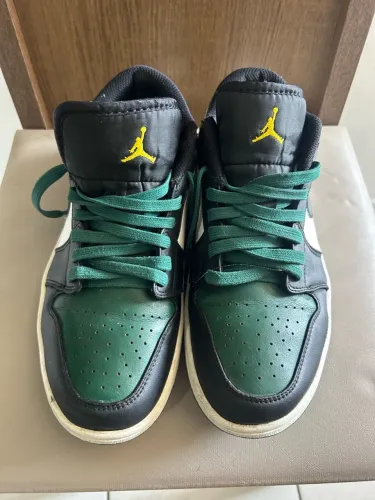 tênis nike air jordan 1 low verde e preto