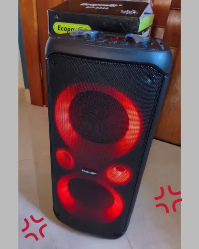 Caixa de Som Ecopower Potente 15.000W Bluetooth Nova Lacrada Com Garantia 