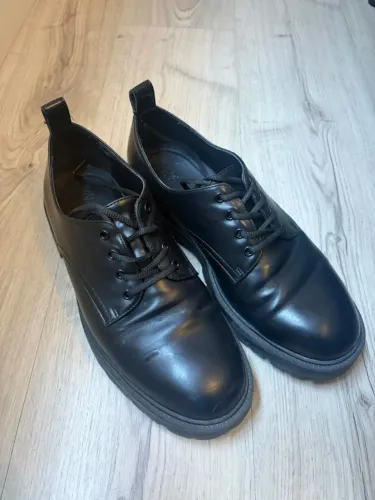 Sapato Zara Social Tratorado Preto Derby 43 Casual/Streetwear