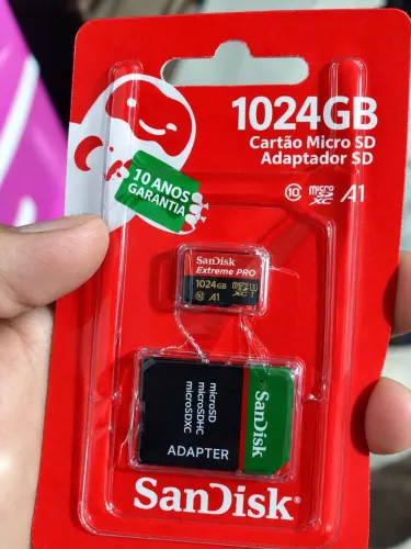 Cartão de Memória novo de 1024 GB Funcionado.