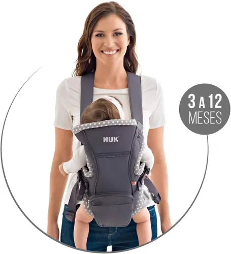 Baby Carrier Natural Fit 3 em 1 - NUK, Cinza