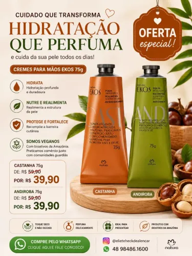 Creme para mãos e pés natura 