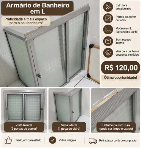Armário Banheiro em L