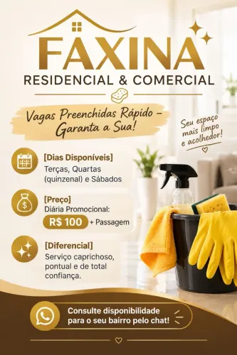 Diarista Profissional - Limpeza Residencial e Comercial