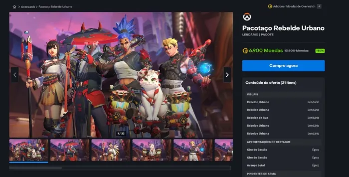 Overwatch 2 Pacote rebelde urbano