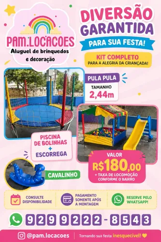 Aluguel de Pula Pula + Piscina de Bolinhas em Manaus | Kit Completo Infantil