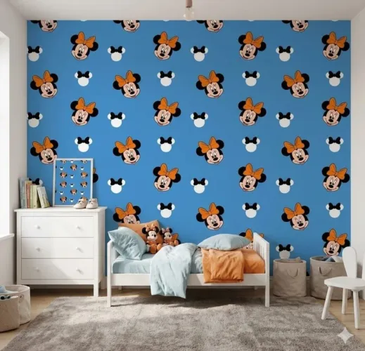 Papel de parede 10 metros Minnie azul 