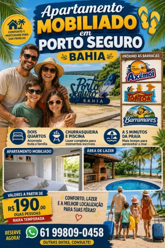 Hospedagem em Porto Seguro Bahia ate 6 Pessoas
