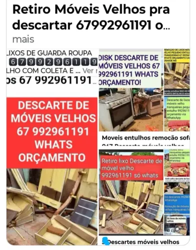 Retirada entulho de móveis velhos lixos guarda roupa 
