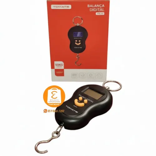 Balança de Mão Digital até 50kg com GANCHO para Malas, Bagagem portátil STC-01