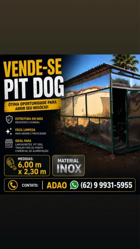 Pit dog / trailer fixo, Estrutura em inox 6x2,3m