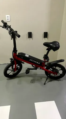 Bicicleta Elétrica Mymax dobrável vermelha