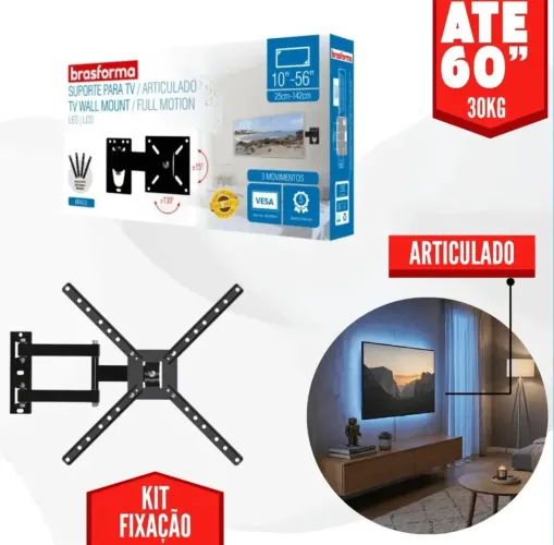 Suporte Televisão 10' A 60' Polegadas Bi Articulado
