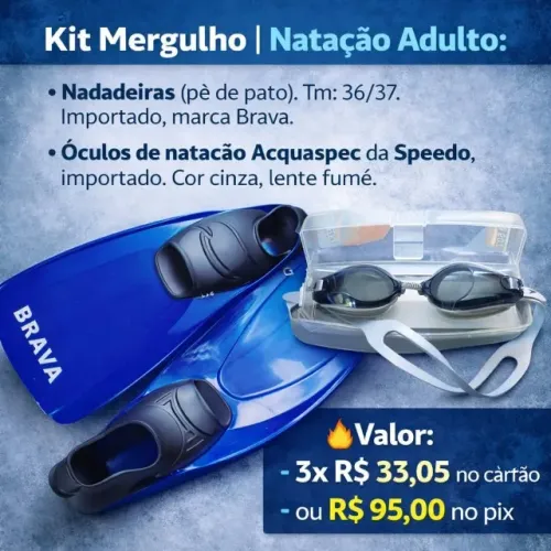 Kit Mergulho | Natação Adulto. LEIA A DESCRIÇÃO!