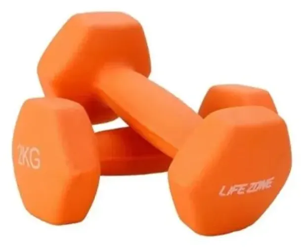 Conjunto de Haltere Life Zone Halter Sextavado Neopren 2Kg