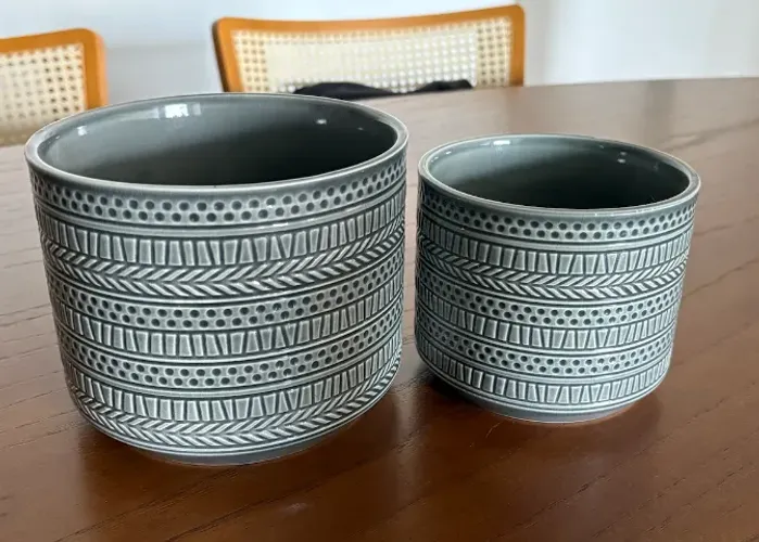 Conjunto 2 Vasos de Cerâmica