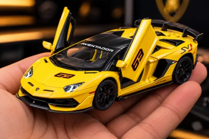 Modelo de Carro Super Lambor Aventador SVJ 63 em Escala 1/24