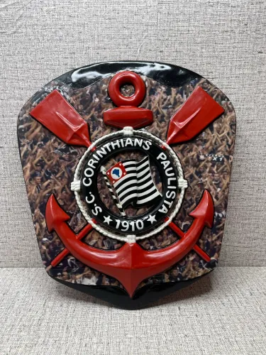placa decorativa corinthians alto relevo área gourmet