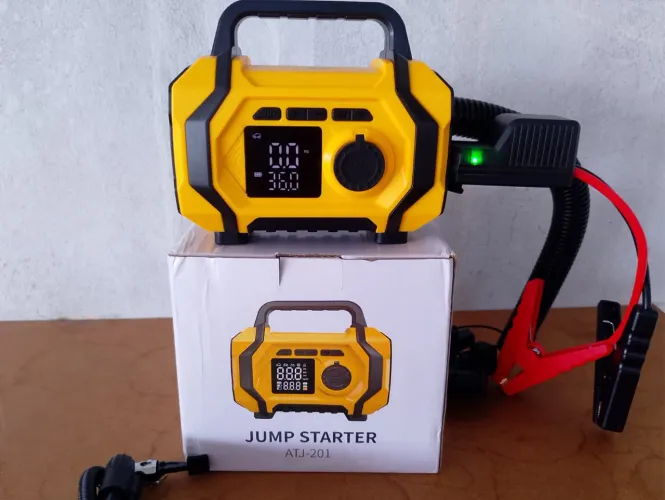 Compressor de ar 8 em 1+Cabo de auxiliar de partida 