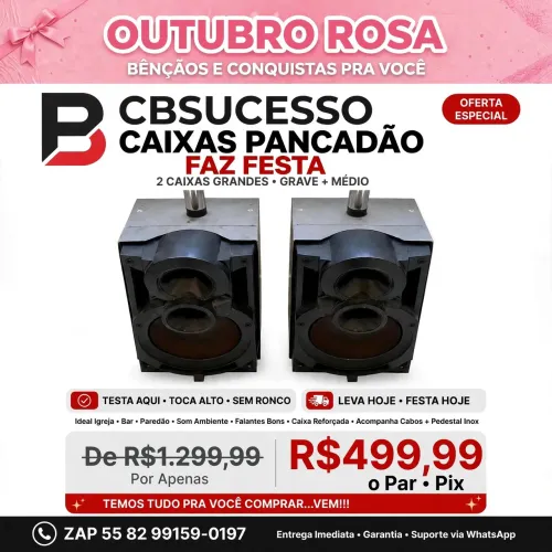 Par Caixa Som Grave Médio 12 Polegadas Pancadão R$499,99.