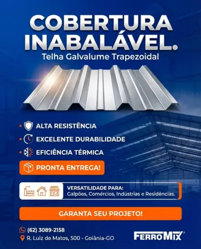 Telha de Zinco Galvalume - Telhas á pronta entrega - Entrega rápida - Parcelamento em 12x