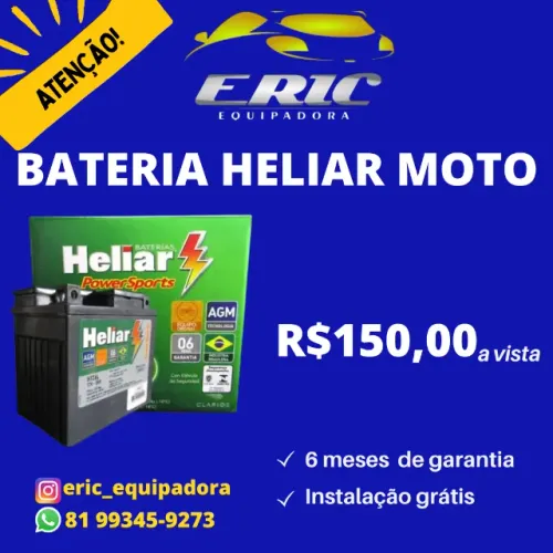Bateria Moto Heliar 6 Amp 6  Meses Garantia - Instalada