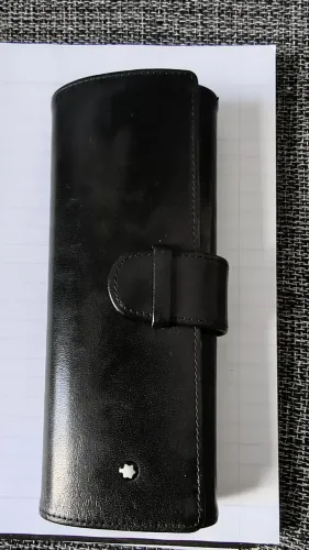 Estojo em couro para caneta Mont Blanc Meisterstück com 6.cartuchos.