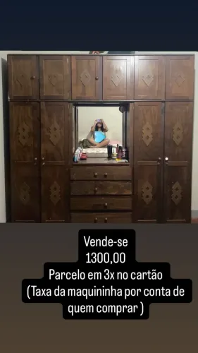Guarda roupas casal 4 portas 4 gavetas, madeira, conservado