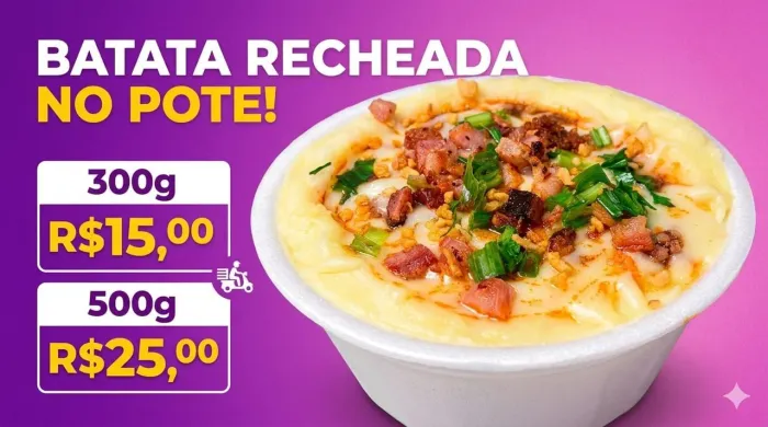 Batata recheada no pote