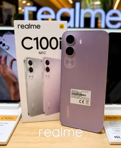 REALME C100i 256/4 AI NFC Cinza e roxo NOVO NA CAIXA FAZEMOS ENTREGA