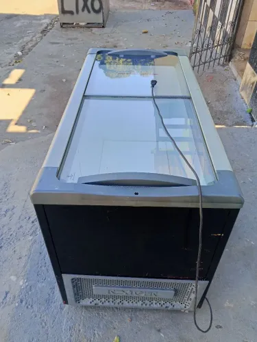 Freezer gelopar tampa de vidro