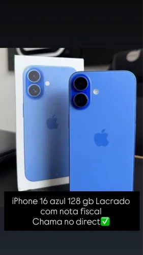 Tenho 3 iPhone 16 azul 128 gb