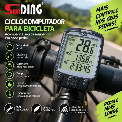 ? Ciclocomputador SunDING - Velocímetro Digital para Bicicleta