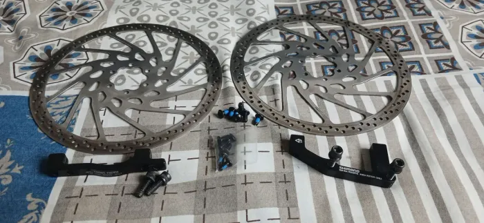 Rotor shimano 203mm com adaptadores