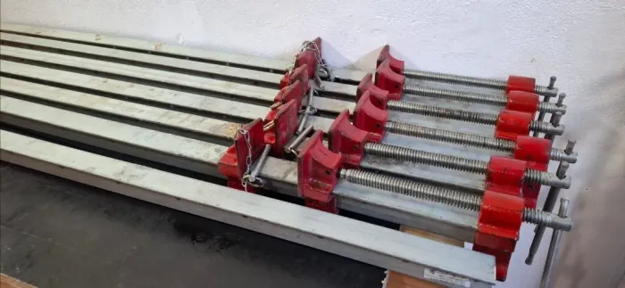  6 Sargento Grampo- BarraT 1m Metalcava Aço Laminado Profissional (São 7 Grampos)