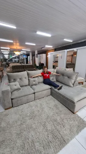 SOFA DE CANTO RETRATIL E RECLINÁVEL 
