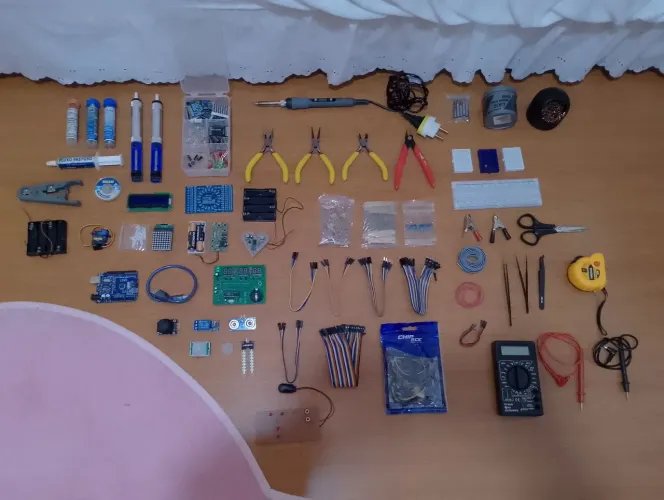 Kit completo robótica maker/eletrônica/automação + maleta de 2 andares