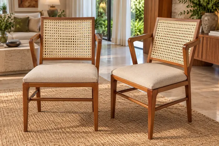 Par de cadeiras design Rattan
