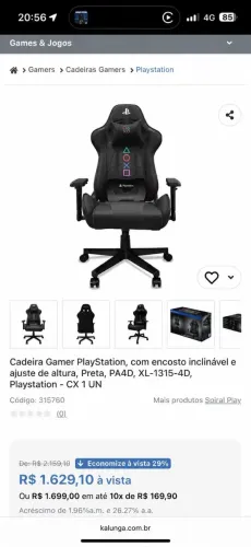 CADEIRA GAMER PLAYSTATION