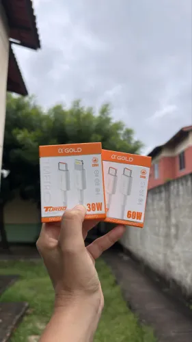 Cabo Tipo-C para Tipo-C de alta potência (60W) e Cabo Tipo-C para Lightning