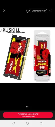 Memória notebook DDR4 8GB PUSKiLL nova