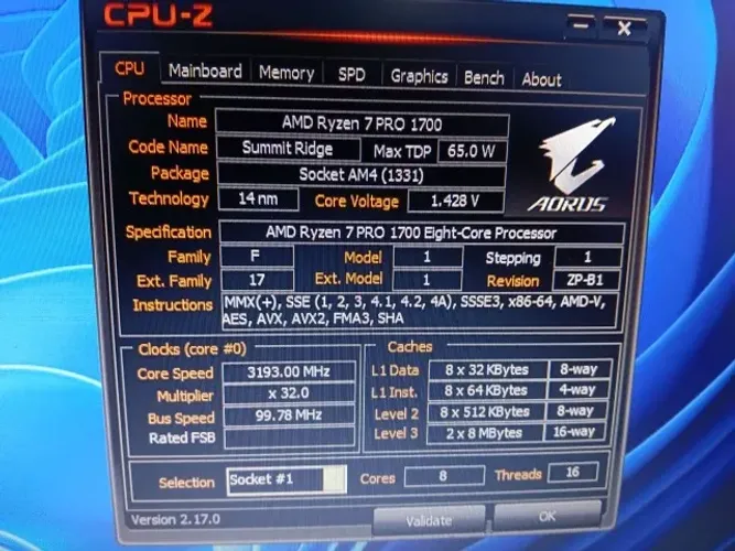 Processador Ryzen 7 1700pro